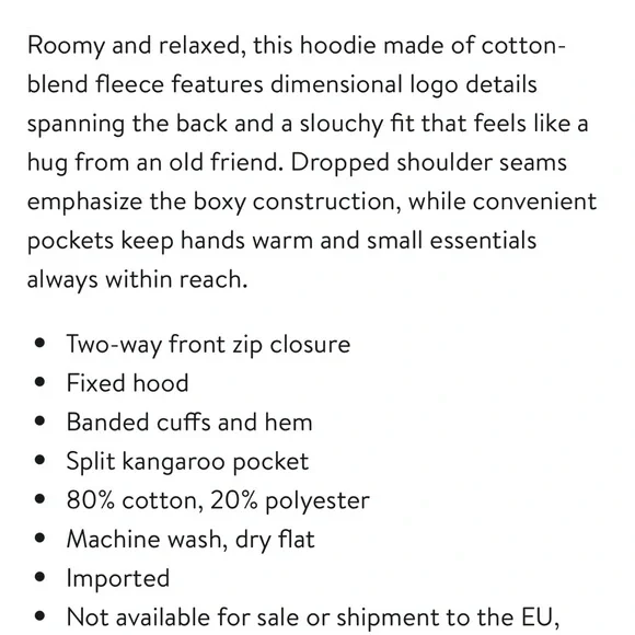 FEAR OF GOD ESSENTIALS Classic Full Zip Up Hoodie BNWT